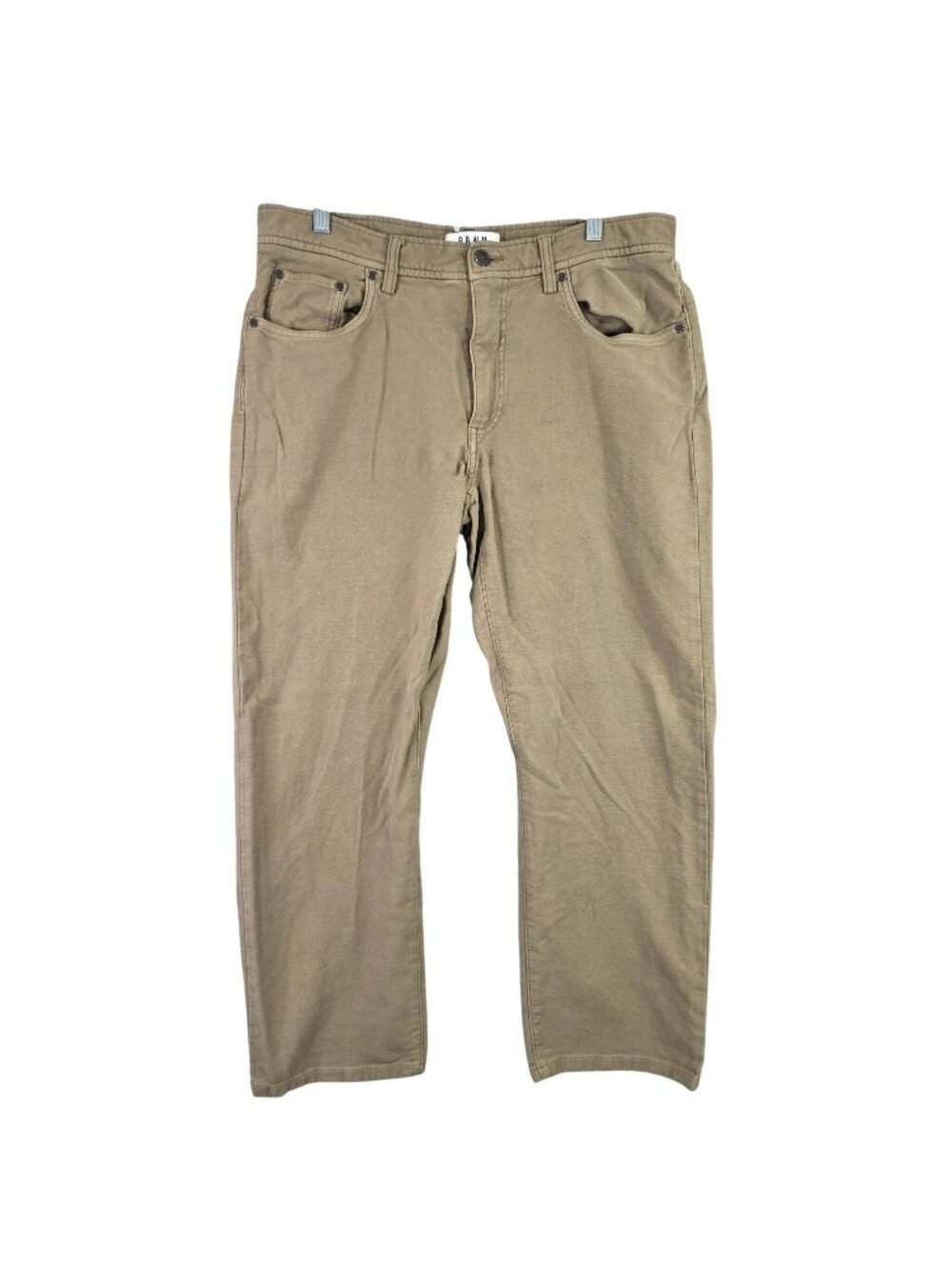 Mens Rowm Khaki Beige Straight Leg Pants Cotton Blend Stretch Size 36x30